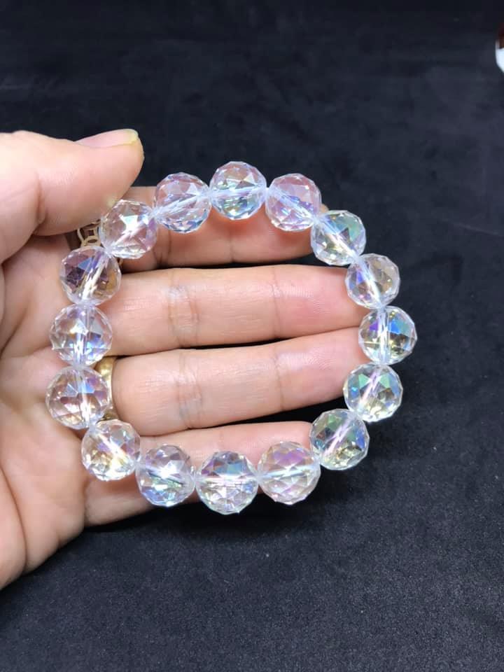 [HCM]VÒNG TAY THẠCH ANH TRẮNG CẮT GIÁC