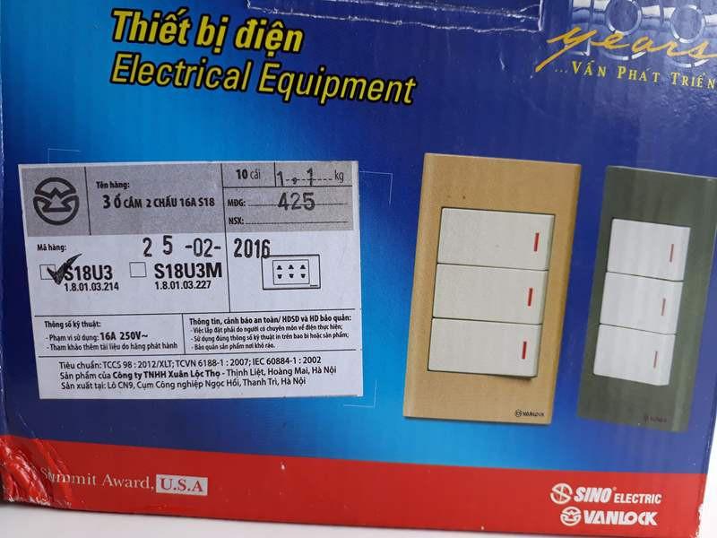 Ổ Cắm Sino-Vanlock 1 ổ, 2 ổ, 3 ổ - Seri S18