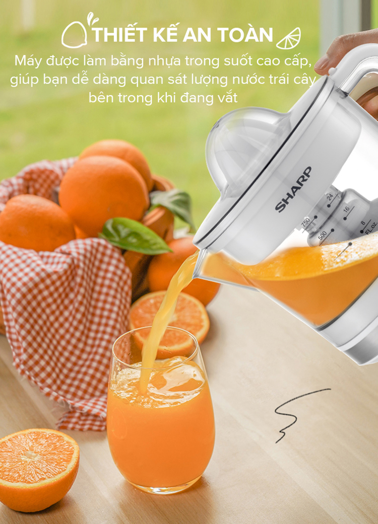 Máy vắt cam tự động Sharp J407-BK