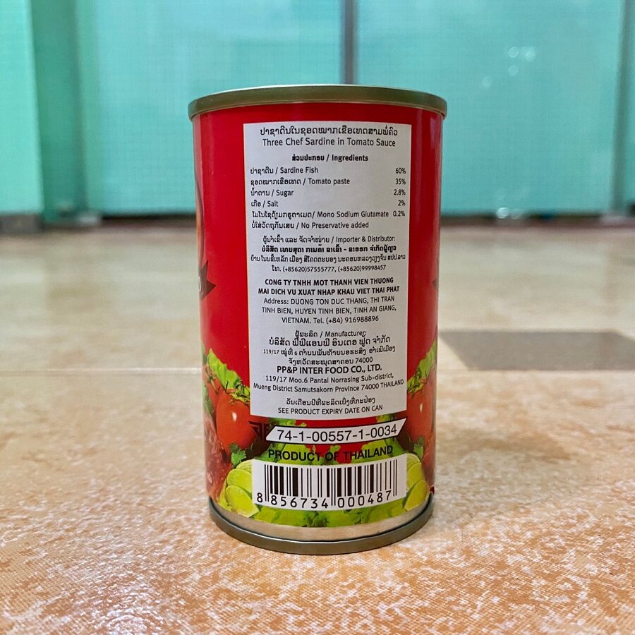 [Có sẵn] [Chính hãng] Cá Mòi Sốt Cà Three Chef Thái Lan 155G [1 lốc 10 Hộp]