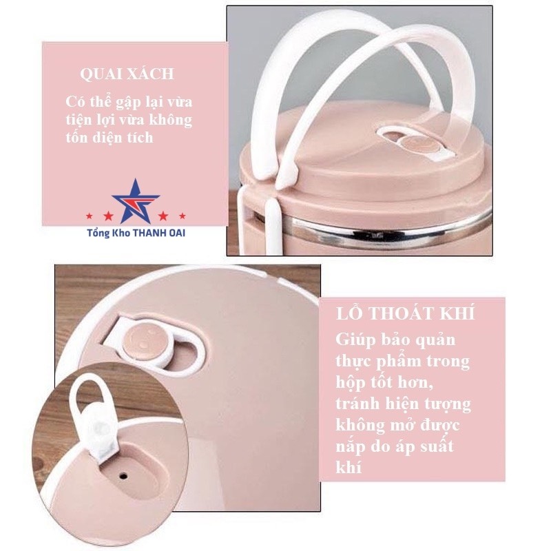 Hộp Đựng Cơm Cặp Lồng Cơm Giữ Nhiệt Lúa Mạch Ruột Inox Chất Lượng Số 1
