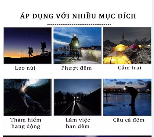 Đèn Pin Đội Đầu Siêu Sáng 5 Mắt Bản Mới Bóng To Hơn, Sáng Hơn, Chống Nước Chống Bụi Tiêu Chuẩn, Đèn Pin Đội Đầu, Đèn Pin Siêu Sáng