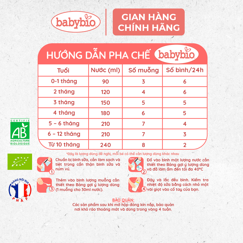 Babybio organic goat milk No. 2 800g (6 - 12 months)