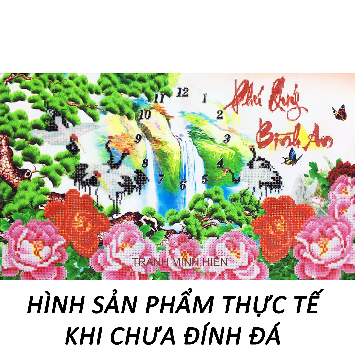 Tranh Đính Đá Bình An Phú Quý 18 (Kèm Quà Tặng) -Tranh Minh Hiền (TỰ ĐÍNH ĐÁ)
