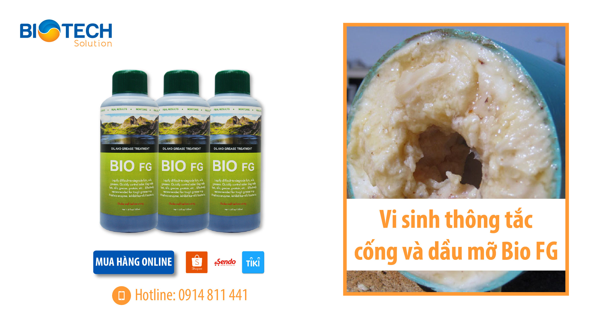 Vi Sinh Xử Lý Dầu Mỡ, Bẫy Dầu Mỡ - BIO FG 350ml
