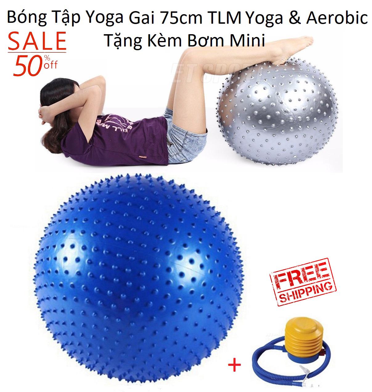 Bóng tập yoga có gai bóng tập gym - bóng tập yoga cao cấp có gai 75cm loại cực dày, bh 1 đổi 1