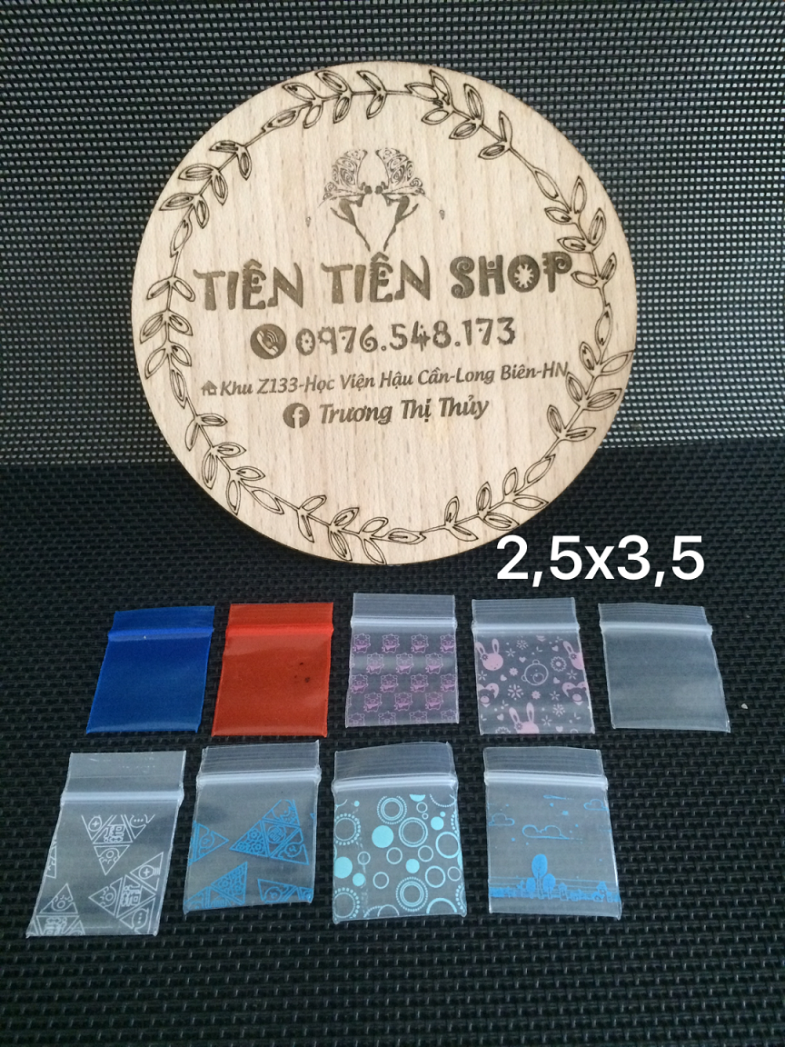 50c túi zip đủ màu 2,5x3,5