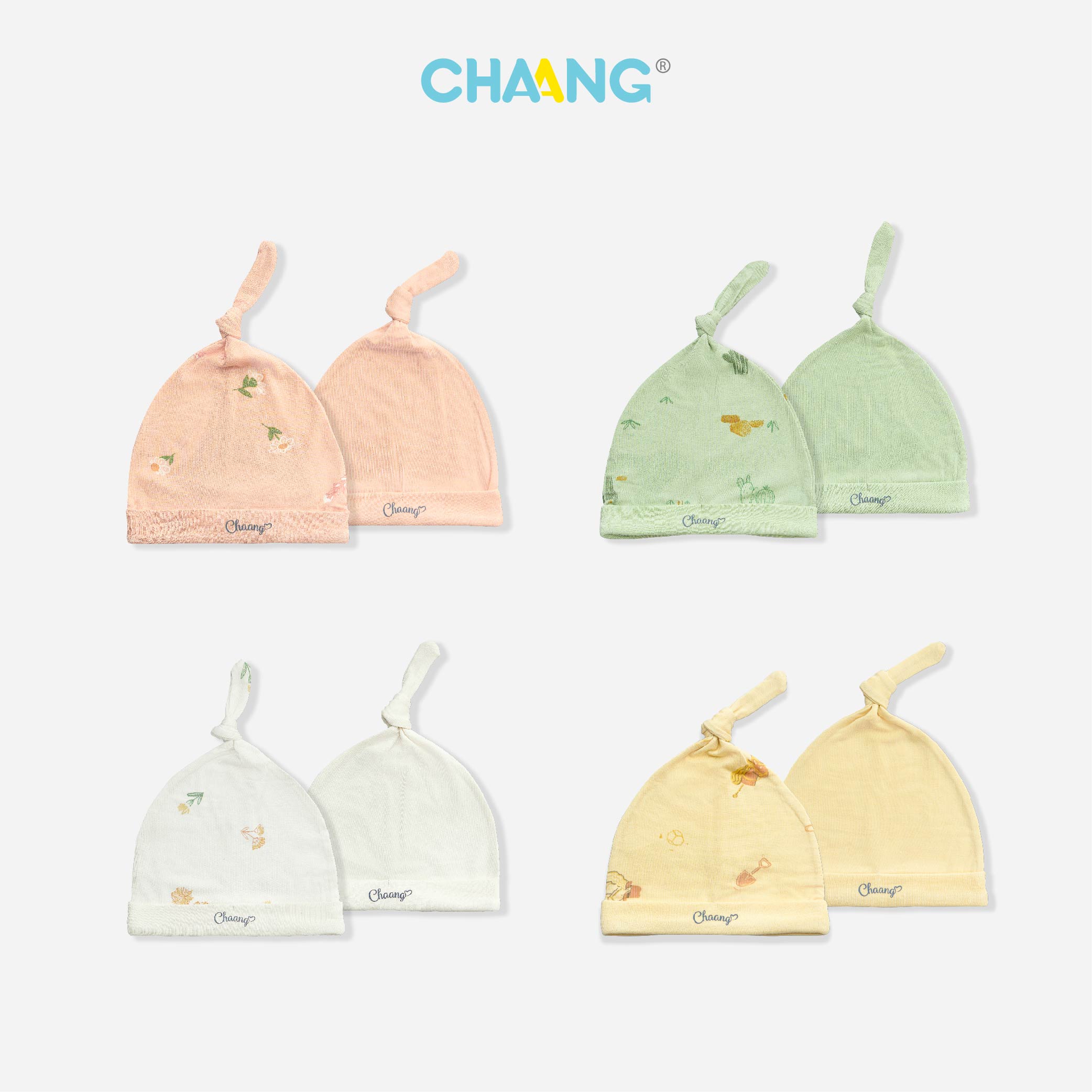 [CHAANG] SET 2 mũ thóp cho bé sơ sinh Treasure Chaang