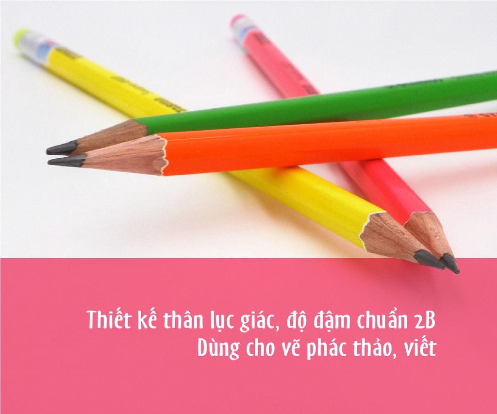 Bút chì gỗ STABILO Swano 4907-HB ( neon, có tẩy)