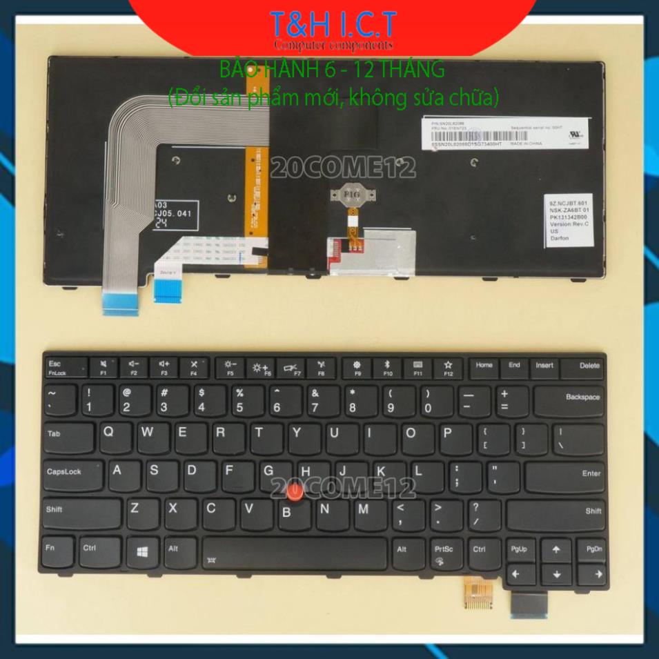 Bàn phím laptop lenovo thinkpad t470 t480 – t470 - back led - bh 6-12t