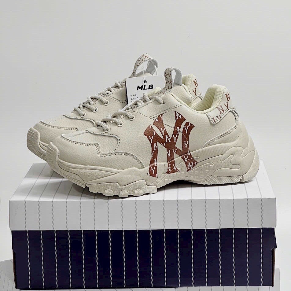 [TẶNG HỘP+ BILL+TẤT] Giày thể thao nam nữ MLB monogram NY nâu hàng cao cấp size 36-43