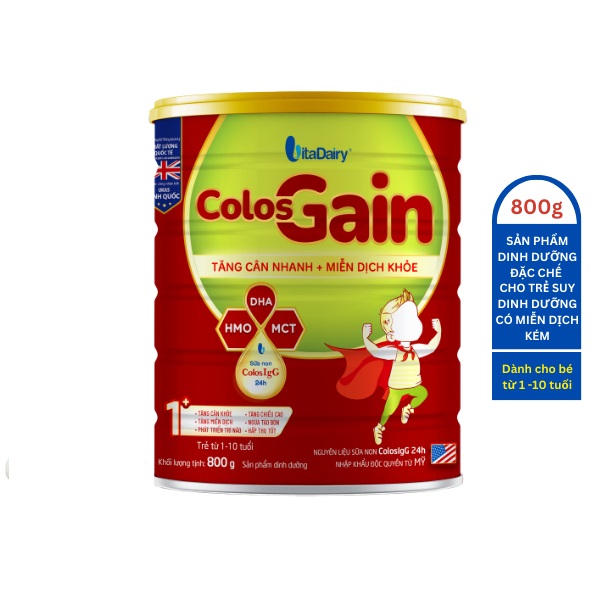 Vitadairy Colos Gain 0+/1+ Powdered Milk 800g Can