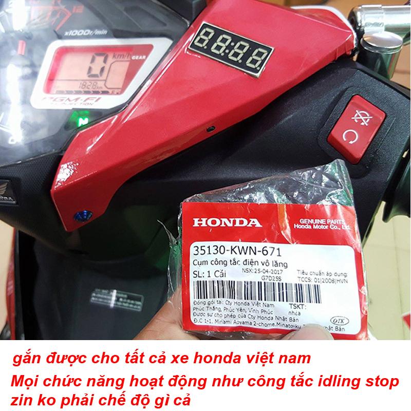 Công tắc Tắt Máy Tạm Thời idling stop cho xe Honda - Tặng kèm JACK cắm