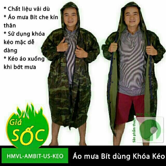 [HCM]Áo mưa lính kéo ( hàng tốt)
