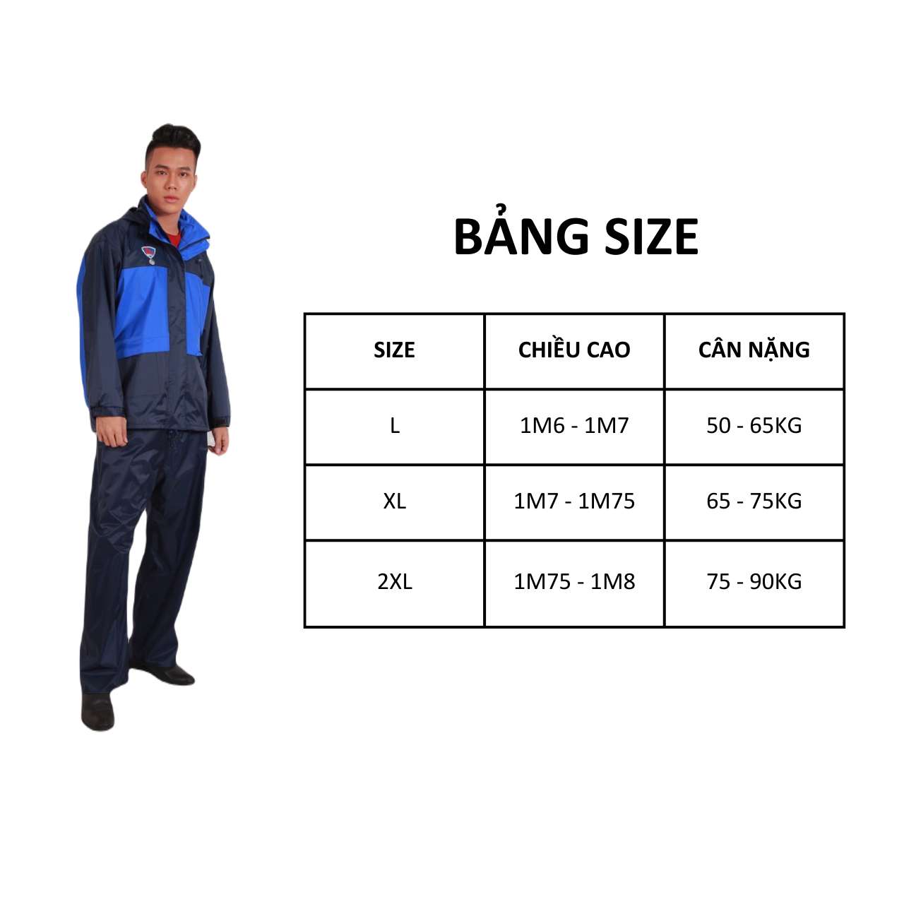Áo mưa bộ 2 lớp chống thấm, siêu bền