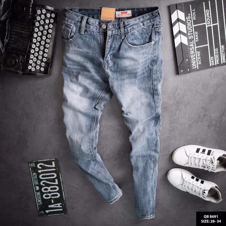 Quần jean nam trơn cao cấp hàn quốc, chất liệu jean mềm, dày dặn, co giãn tốt, chuẩn men siêu rẻ và đẹp (size 28-34) Menshopps MS074
