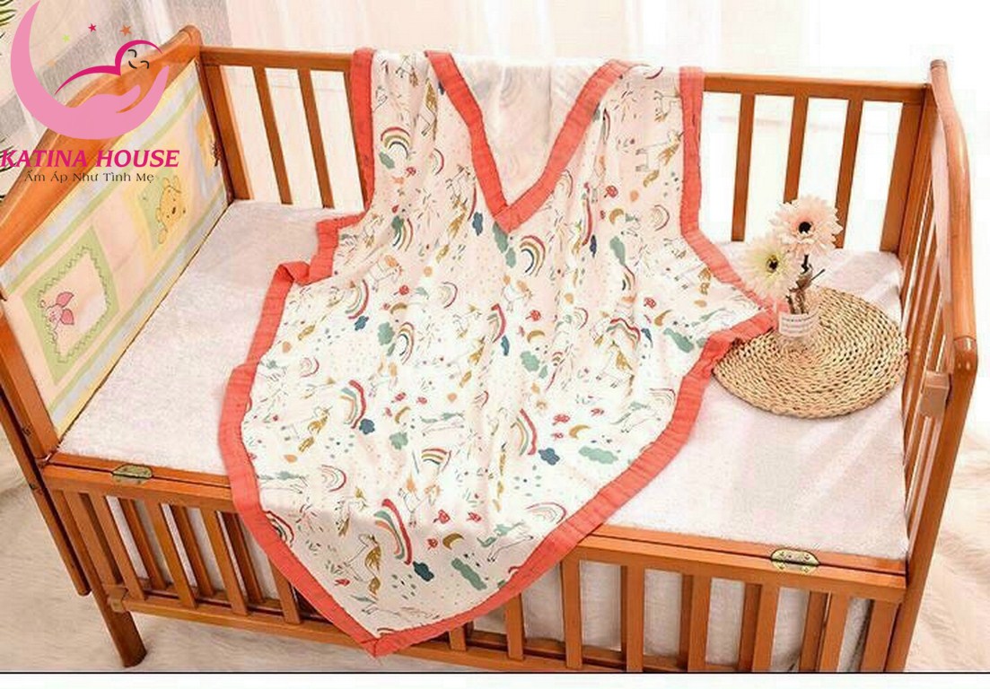 Khăn tắm cho bé Aden sợi tre 4 lớp mềm mịn mát, 90x110cm, họa tiết sắc nét có bo viền cực đẹp