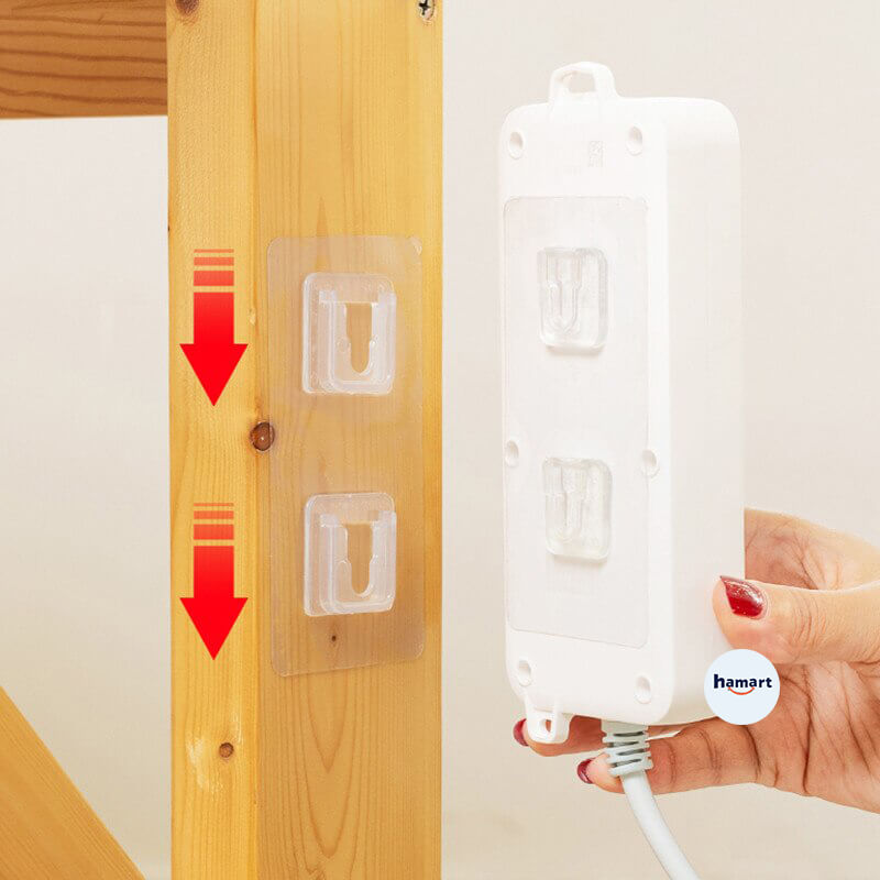 Bộ Miếng Dán Tường U T Treo Đồ Đa Năng Dạng Gài 2 Móc Dán Tường Treo Ổ Điện Tranh Ảnh Wifi