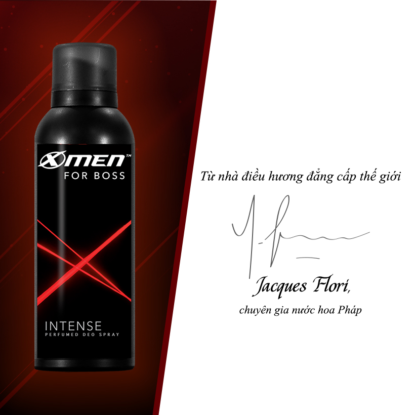 Xịt khử mùi Xmen For Boss Intense 150ml