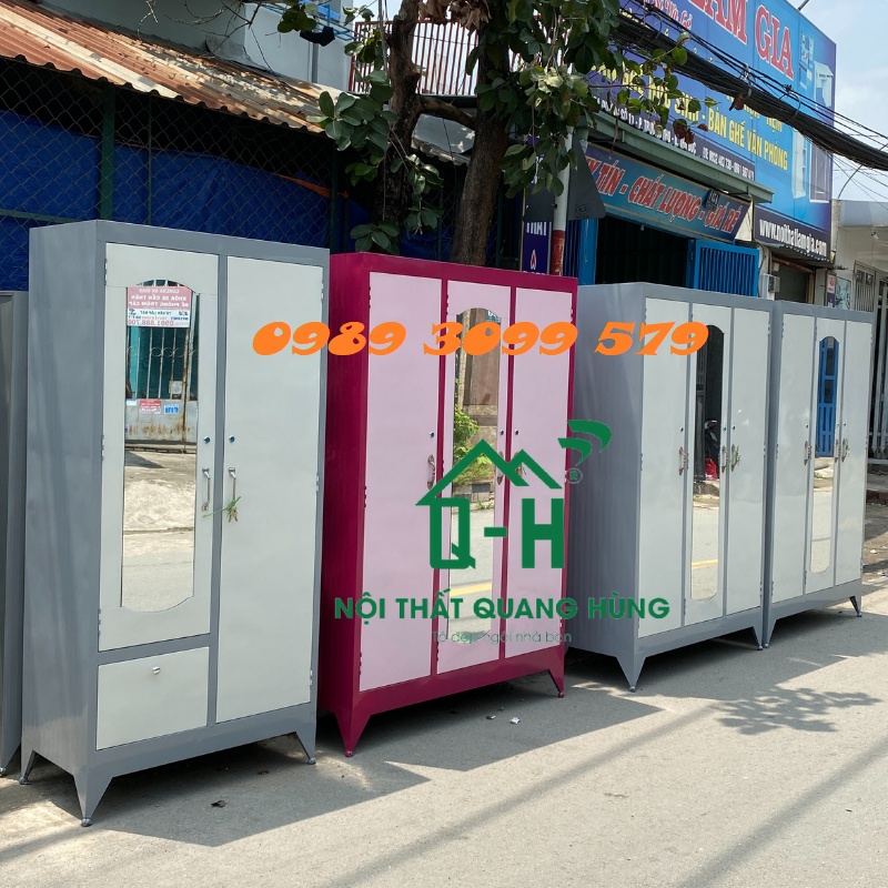 Tủ sắt đựng quần áo 3 cánh lớn cao cấp hcm