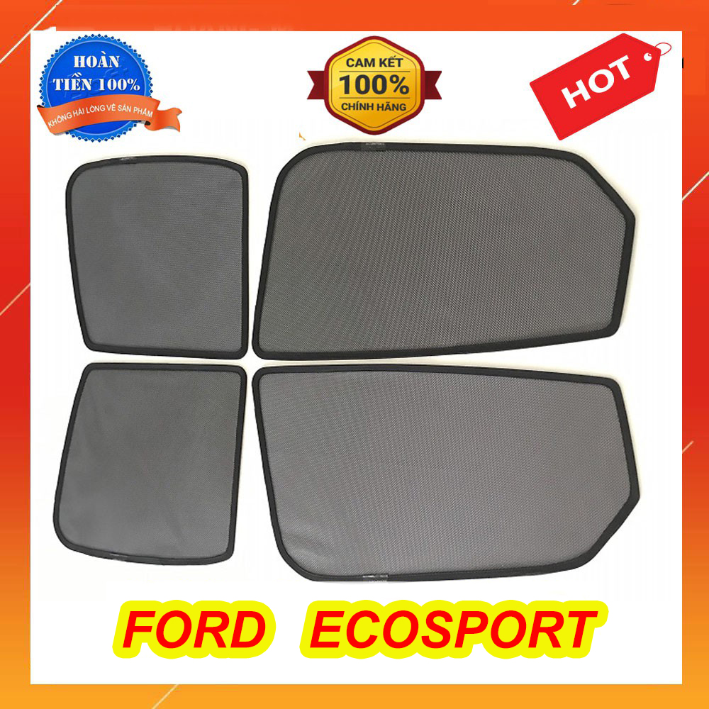 Rèm che nắng nam châm xe Ecosport đời 2014 đến 2023 bộ 4 tấm che nắng, nam châm hít cực mạnh, lắp đặt đơn giản, che nắng hiệu quả