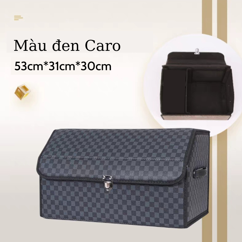 Thùng đựng đồ cốp sau ô tô bằng da gấp gọn/ hộp chứa đồ gấp gọn để cốp ô tô-thiết kế sang trọng, hiện đại
