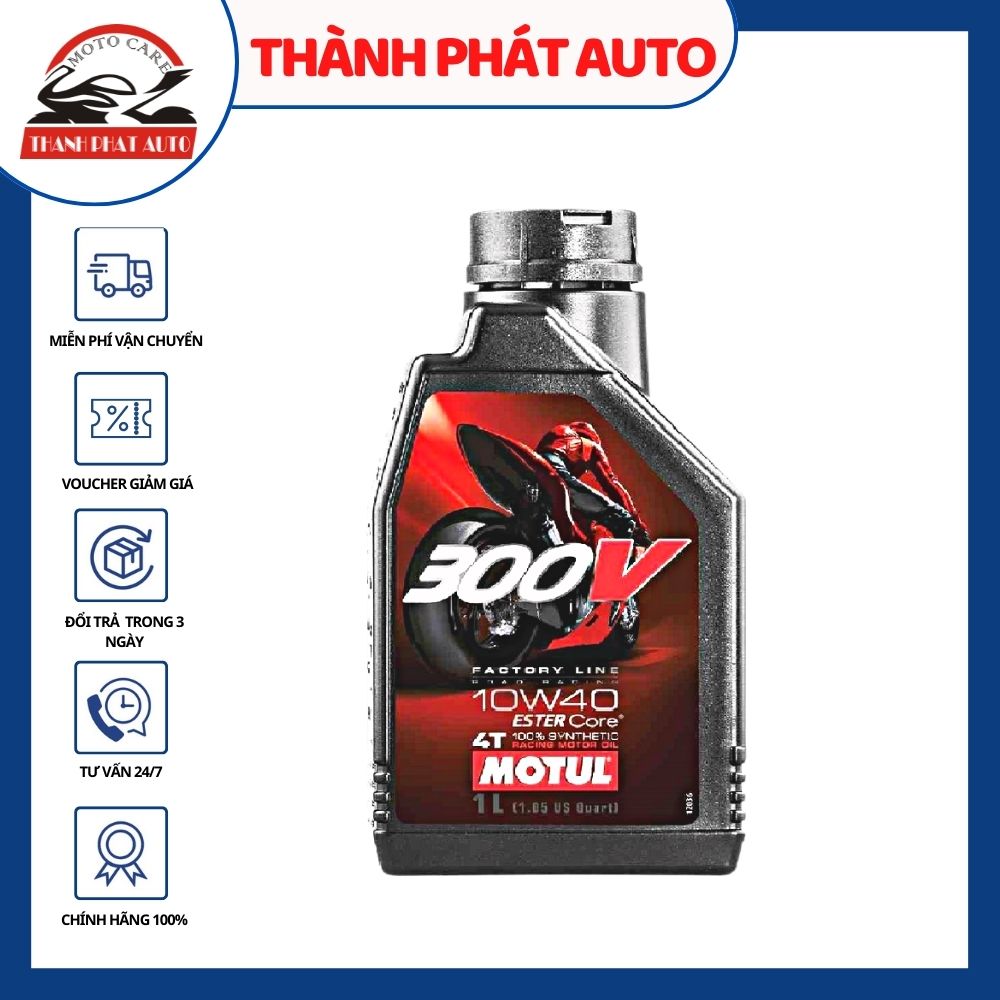[HCM]Nhớt cho xe mô tô phân khối lớn Motul 300V Factory Line 10W40 1L