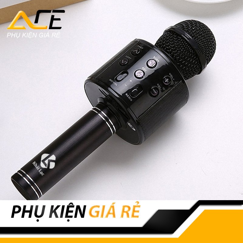 Hot Giảm Mic Hát karaoke kết nối Bluetooth không dây WS-858, micro không dây, micro karaoke bluetooth, micro live stream, micro không dây bluetooth Đèn Led theo nhạc chức năng chuyển giọng thú vị gồm 3 màu HỒNG/BẠC/ĐEN