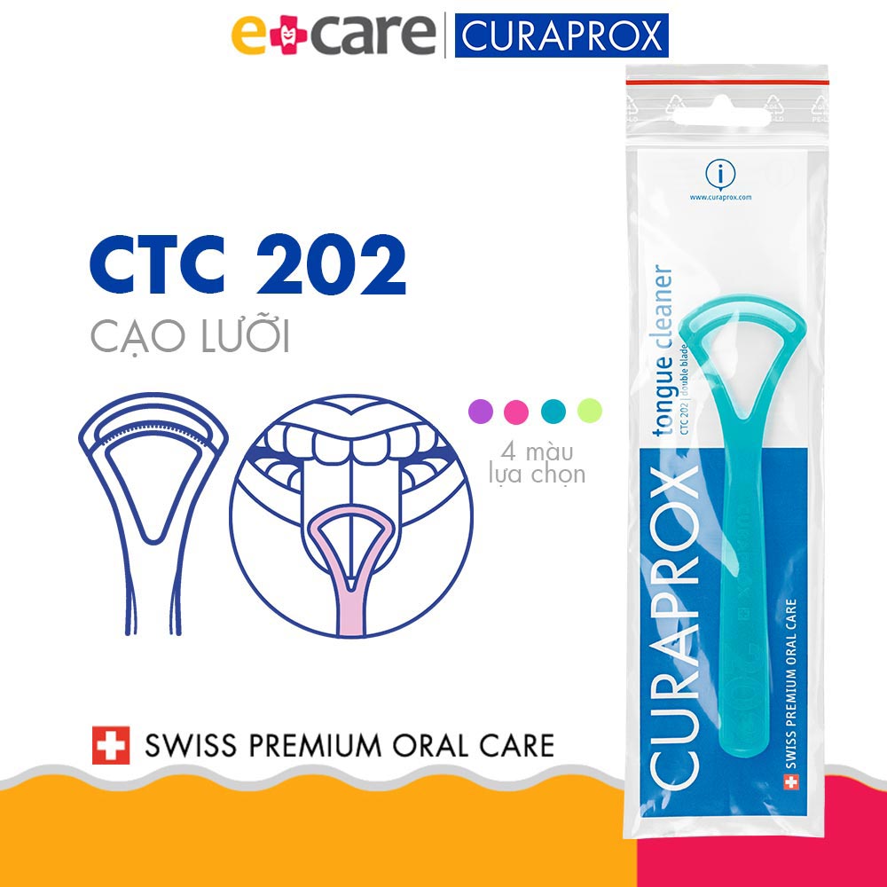 Dụng cụ vệ sinh lưỡi đôi Curaprox CTC 202 Thụy Sĩ