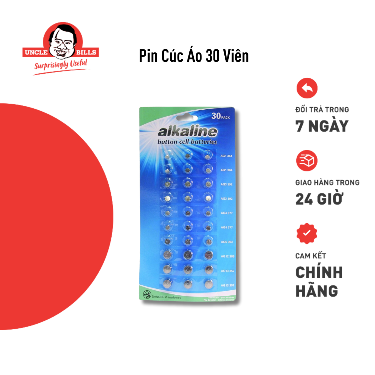 Pin cúc áo 30 viên UBL IB0013