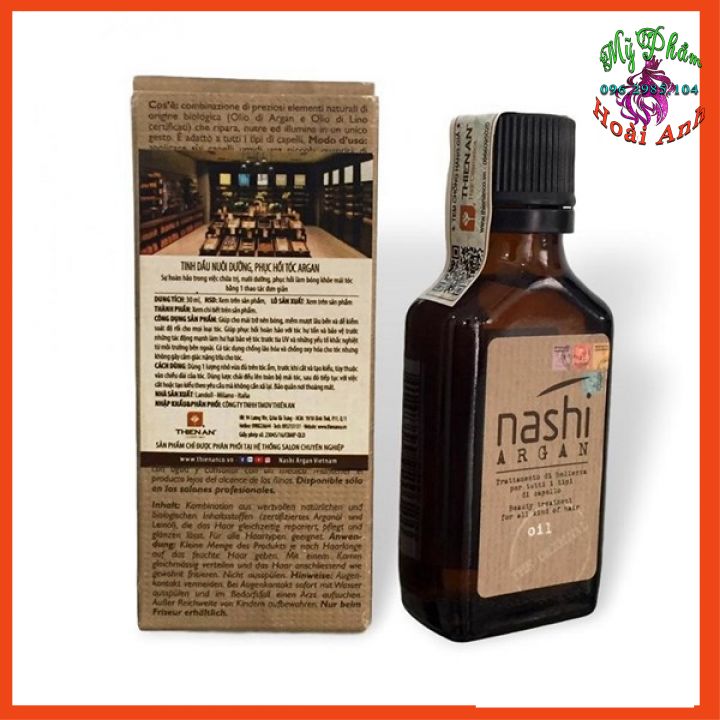 TINH DẦU DƯỠNG BÓNG TÓC SIÊU MỀM MƯỢT NASHI ARGAN OIL DÀNH CHO TÓC KHÔ HƯ TỔN ITALY 30ML