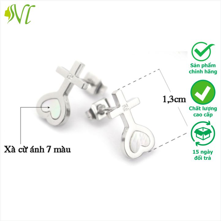 Bông tai titan thiên tâm đạo mạ vàng 24k đính đá lấp lánh không đen không gỉ xài nước tốt Người Đẹp Vì Lụa