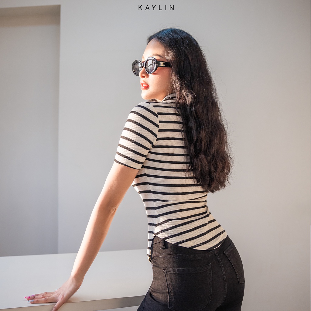 Áo KAYLIN sọc dây kéo 2 đầu - N1804
