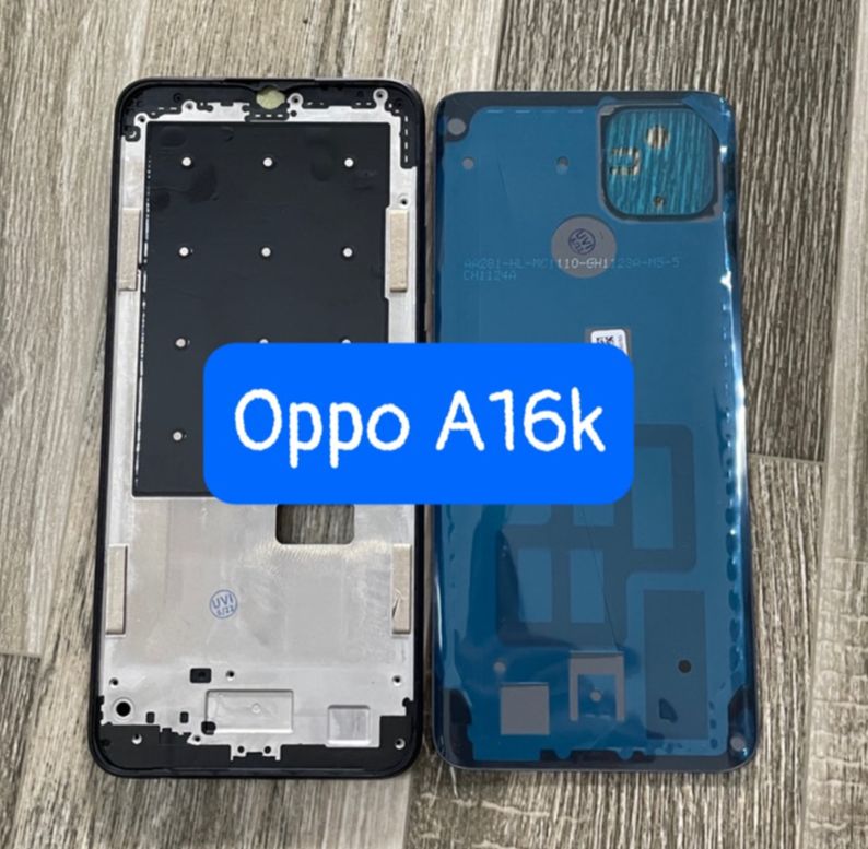 bộ vỏ sườn oppo A16k ,kèm khay sim,phím,kính camera