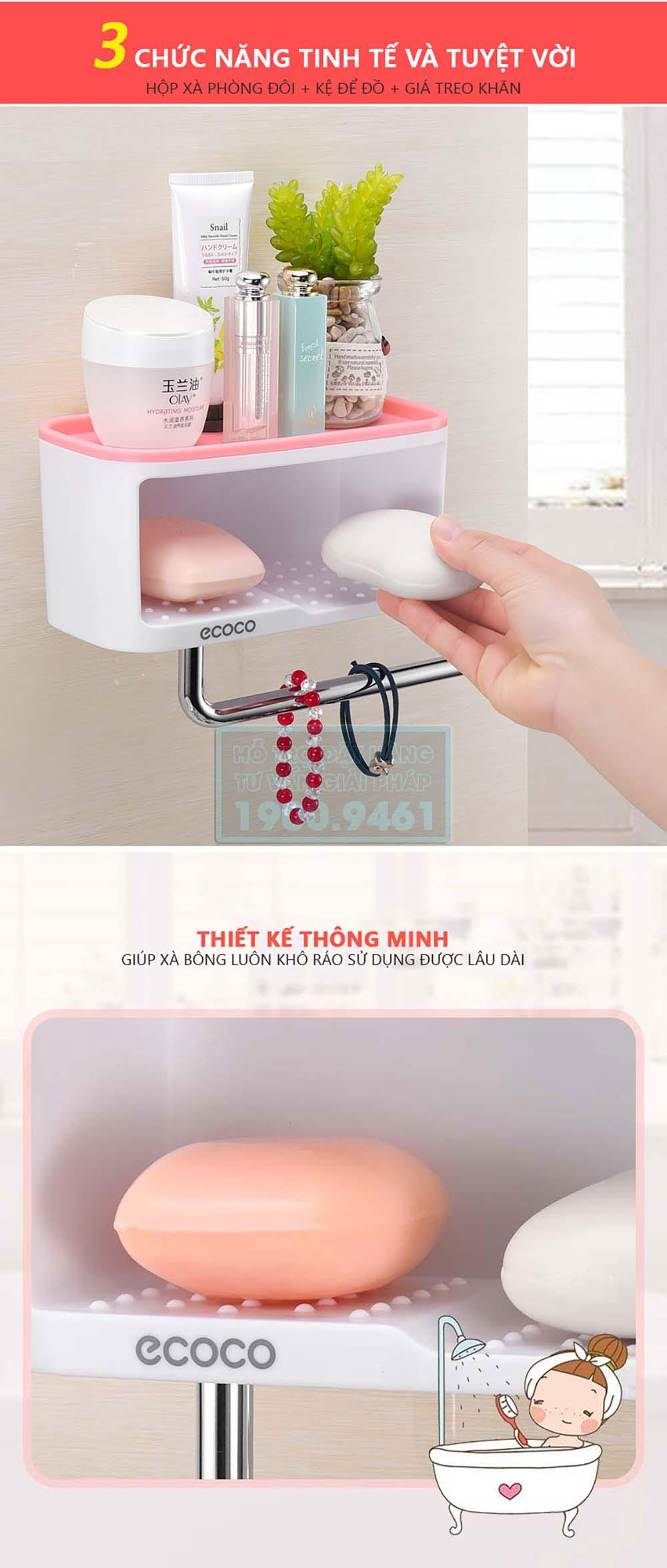 Kệ để xà phòng rửa tay nhà tắm ECOCO 9339