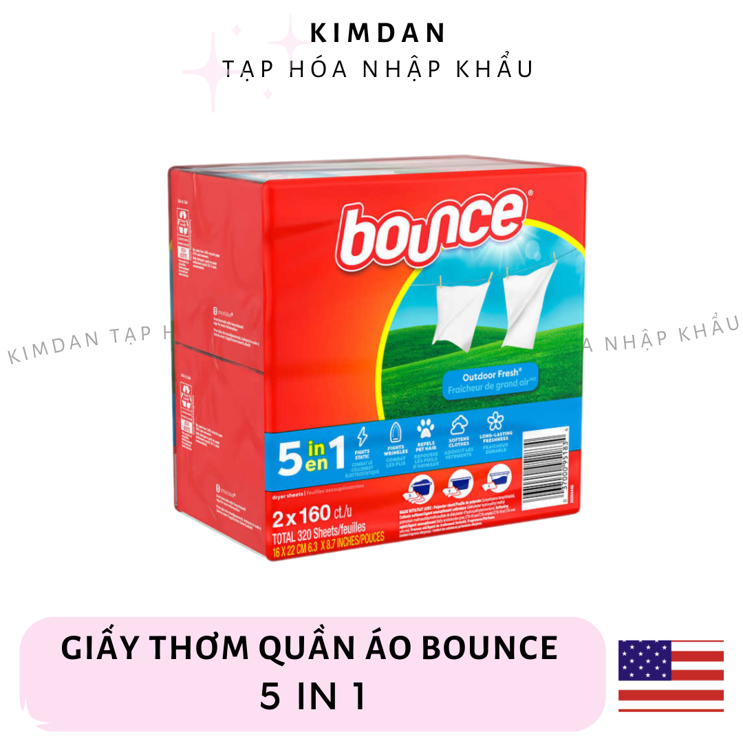 [NHẬP KHẨU MỸ/HỘP 400 TỜ] GIẤY THƠM QUẦN ÁO BOUNCE