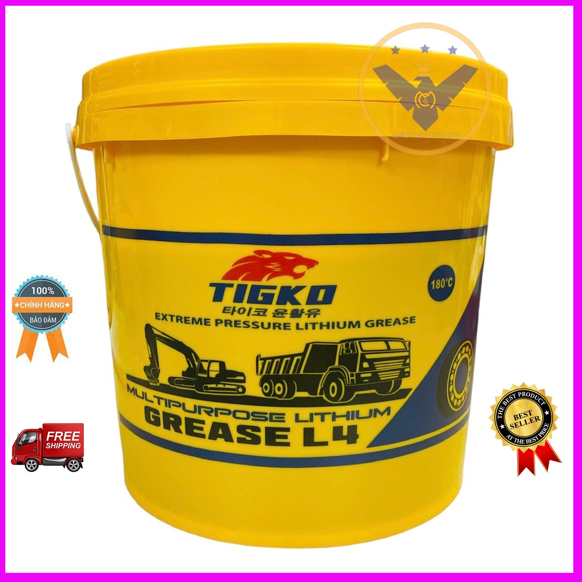 Mỡ bôi trơn chịu nhiệt Tigko Multipurpose Lithium Grease L4 - hộp 4kg