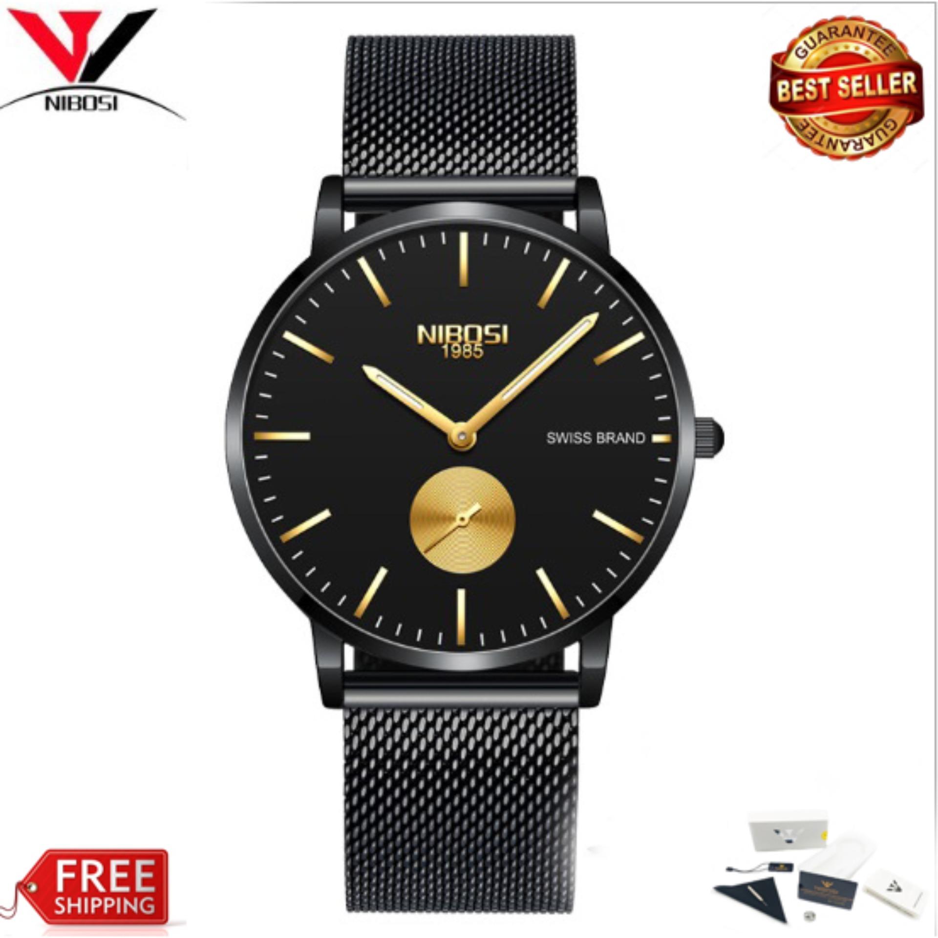 Đồng hồ Nibosi 2361 dây lưới thép phiên bản quốc tế fullbox
