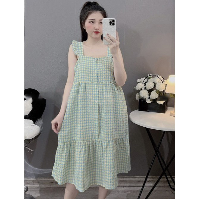 Váy ngủ - váy mặc nhà ( Váy - KRO ) chất liệu đũi - mềm - mát