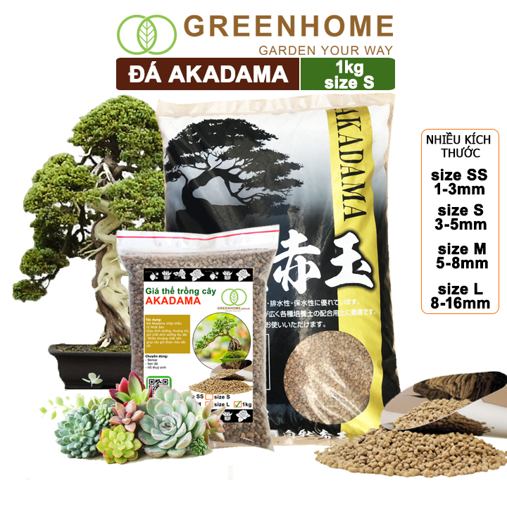 Đất Akadama Greenhome, Bao 14Lít (8-9Kg), Giá Thể Bonsai, Kiểng Lá, Sen Đá, Phân Nền Thủy Sinh, Nhiều Dưỡng Chất