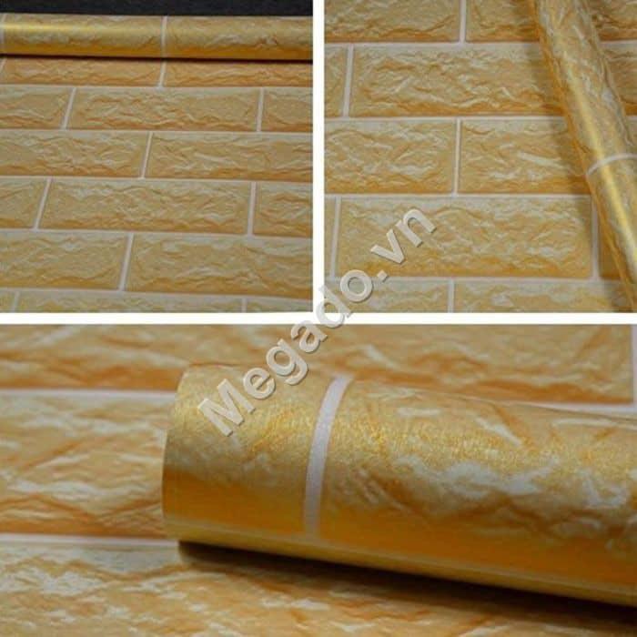 10m giấy dán tường gạch mầu cam ( cuộn dài 10m khổ rộng 45cm, giấy có keo sẵn)