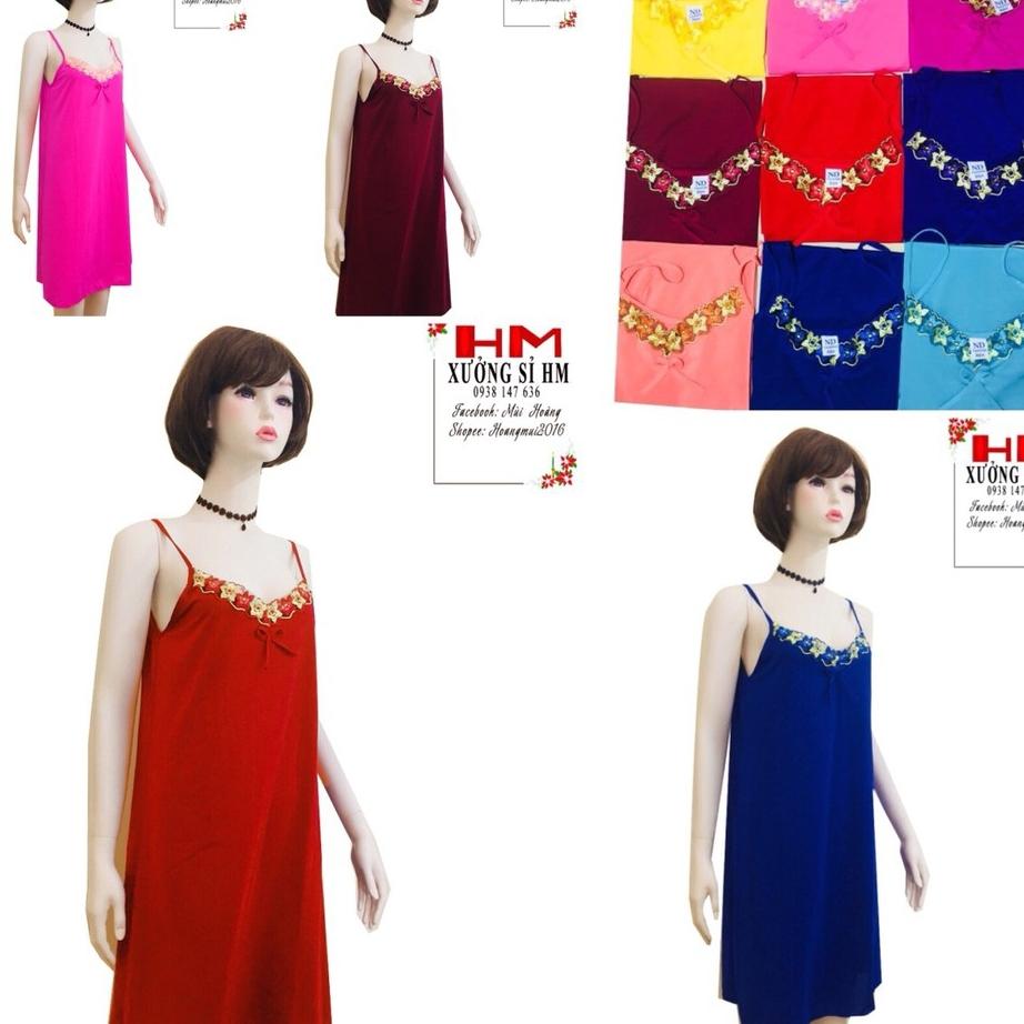 đầm thun lạnh viền cổ phom rộng 60kg