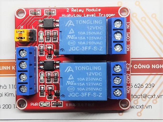 Module 2 relay 12v với opto cách ly kích h/l