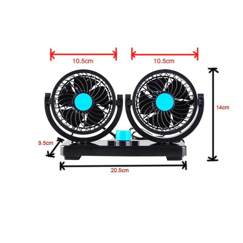 Quạt đôi trên ô tô (12v,24v,USB)