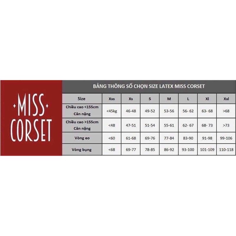 Đai nịt bụng Miss Corset Hàn Quốc