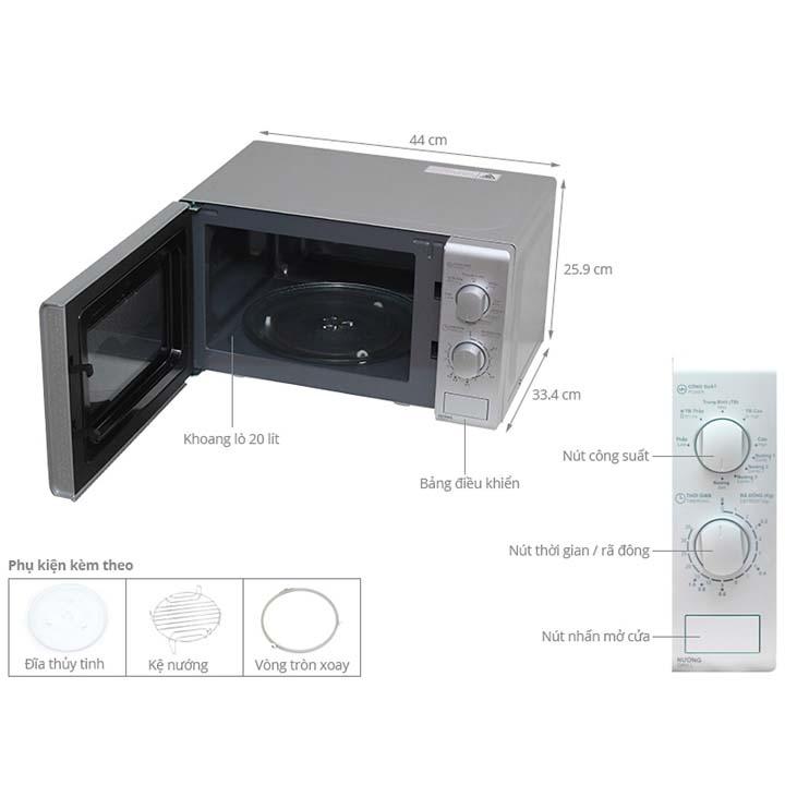 Lò Vi Sóng Có Nướng Sharp R-G226VN-S - 20 Lít