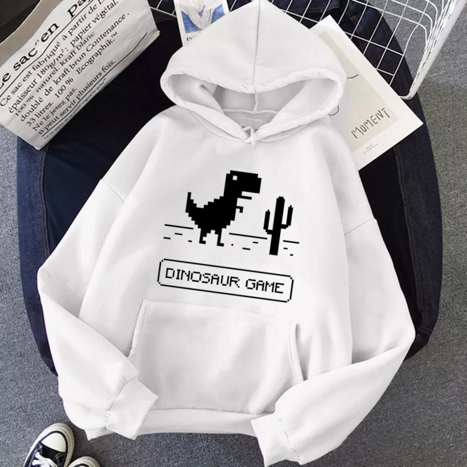 ÁO HOODIE UNISEX IN DINOSAUR GAME (NHIỀU MÀU)