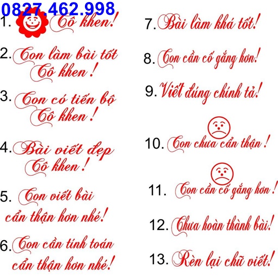 Khắc dấu cô khen em, con dấu tiểu học