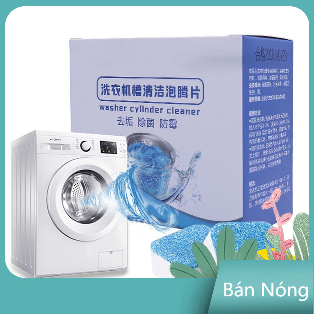 Hộp 12 Viên Viên Tẩy Vệ Sinh Lồng Máy Giặt Diệt khuẩn và Tẩy chất cặn Lồng máy giặt hiệu quả - Aeneas Shop