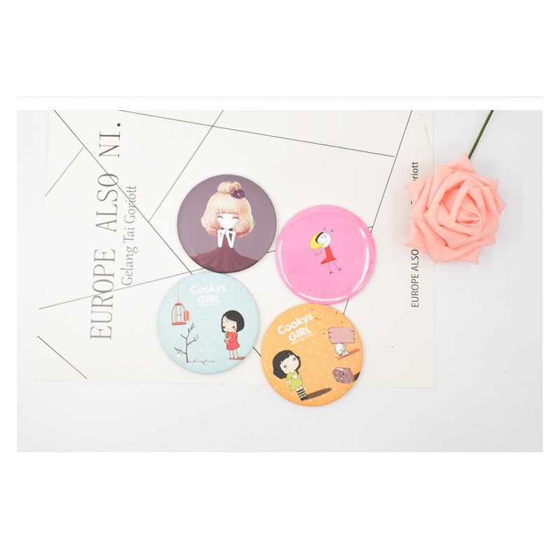 Gương mini trang điểm mặt tròn hàn quốc siêu cute